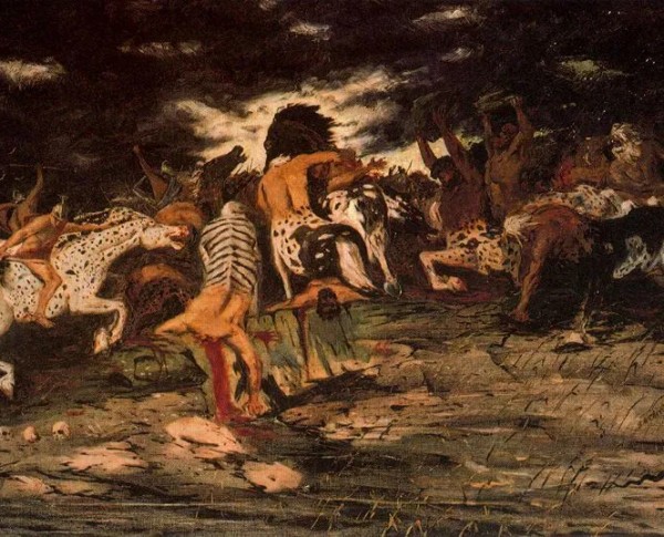The battle of Lapiths and Centaurs by Giorgio de Chirico Original Oil Painting - GFM Painting