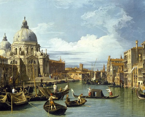 The Entrance to the Grand Canal, Venice, c.1730 by Rococo Original Oil Painting - GFM Painting