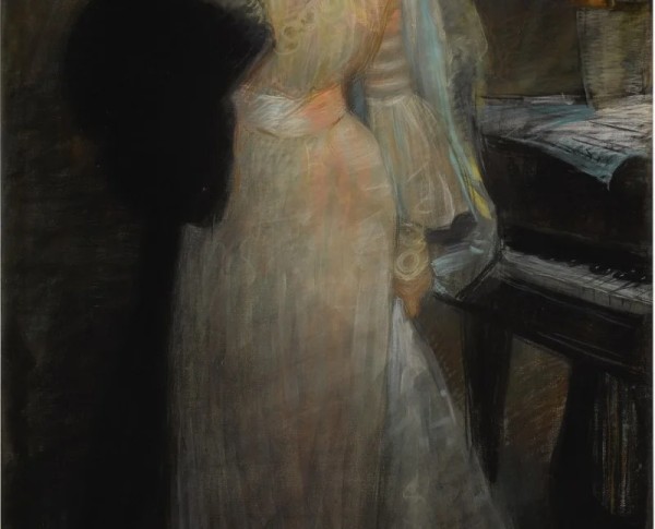 Portrait of an Elegant Lady by Belle Époque Original Oil Painting - GFM Painting