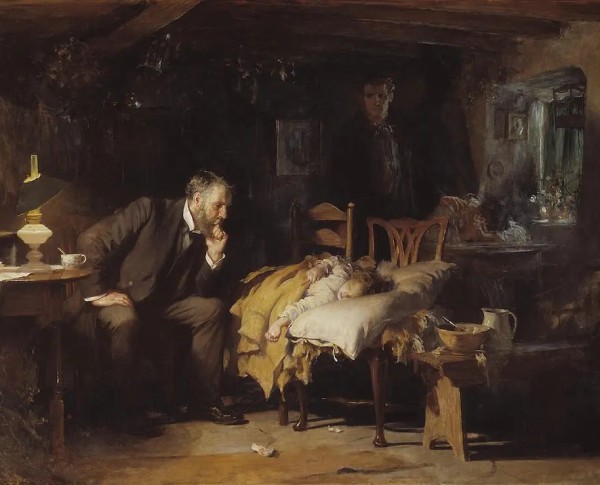 The Doctor by Social Realism Original Oil Painting - GFM Painting