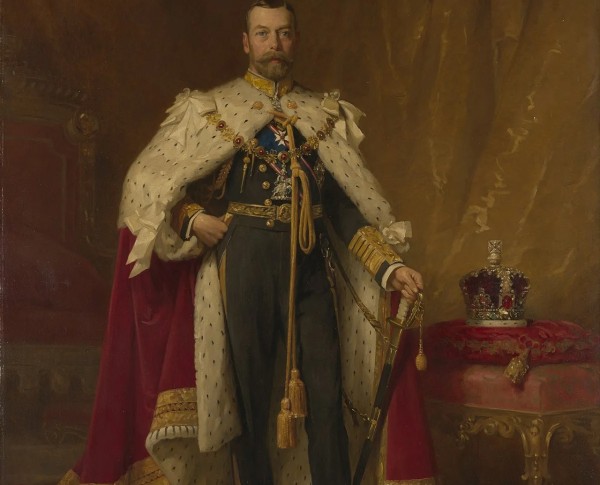 King George V (1865-1936) by Social Realism Original Oil Painting - GFM Painting