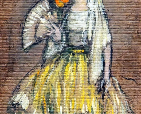 \'Manola\' with Mantilla and Fan by Symbolism Original Oil Painting - GFM Painting