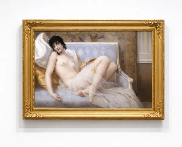 Jeune femme denudée sur canape (Young woman naked on a settee) by Guillaume Seignac Original Oil Painting Reproduction - GFM Painting